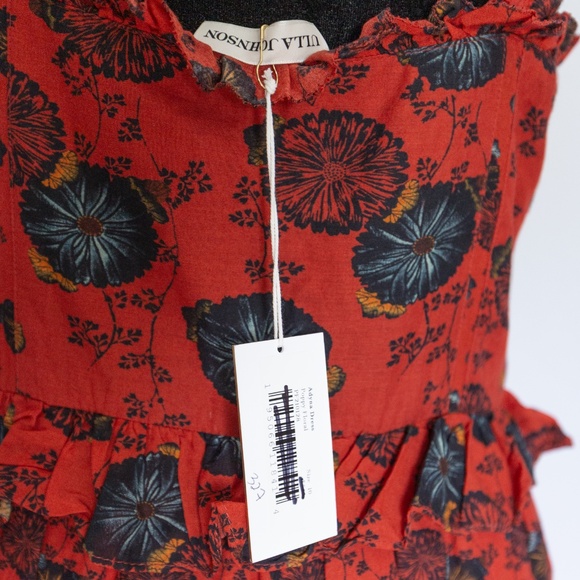 ULLA JOHNSON Adyna Sleeveless Midi Dress in Poppy Floral - Women's Size 10 - Picture 13 of 15